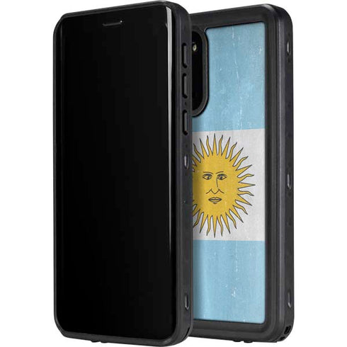Argentina Flag Distressed Galaxy S20 Plus Waterproof Case